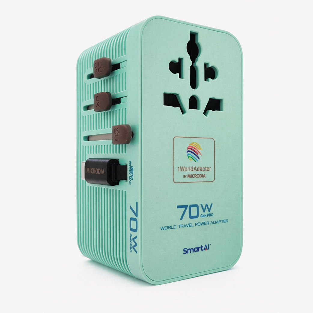 Adaptador De Viaje Universal Microdia 70w 3 Usb-c + 1 Usb-a 70w