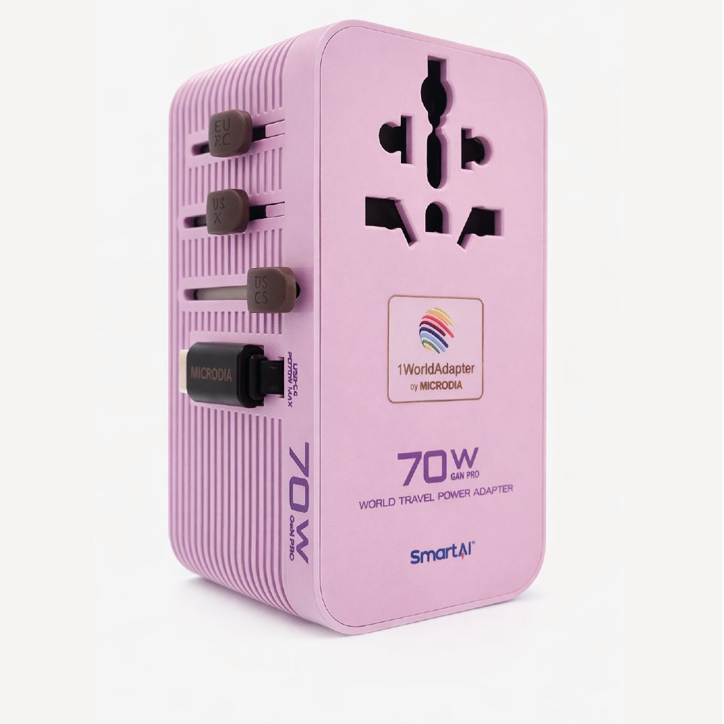 Adaptador De Viaje Universal Microdia 70w 3 Usb-c + 1 Usb-a 70w