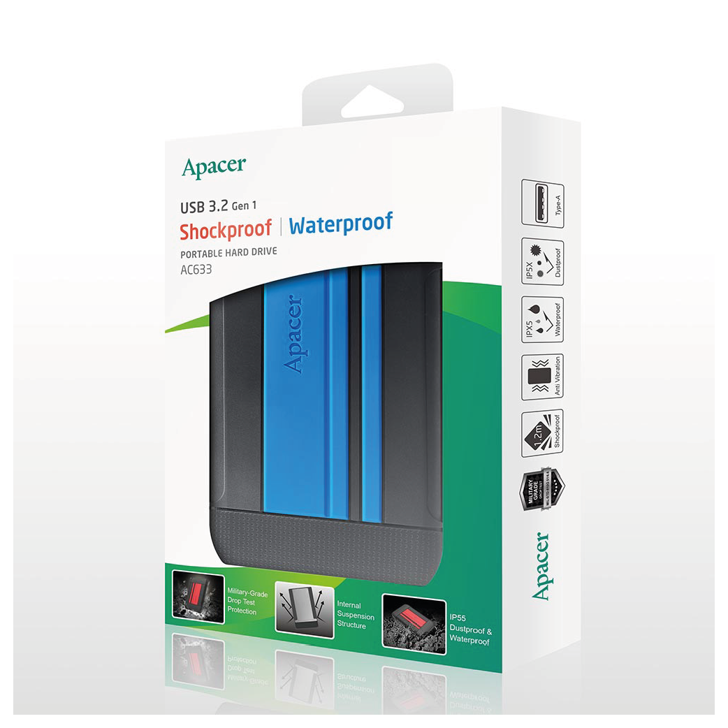 Disco portable mecanico de grado militar APACER AC633 2TB