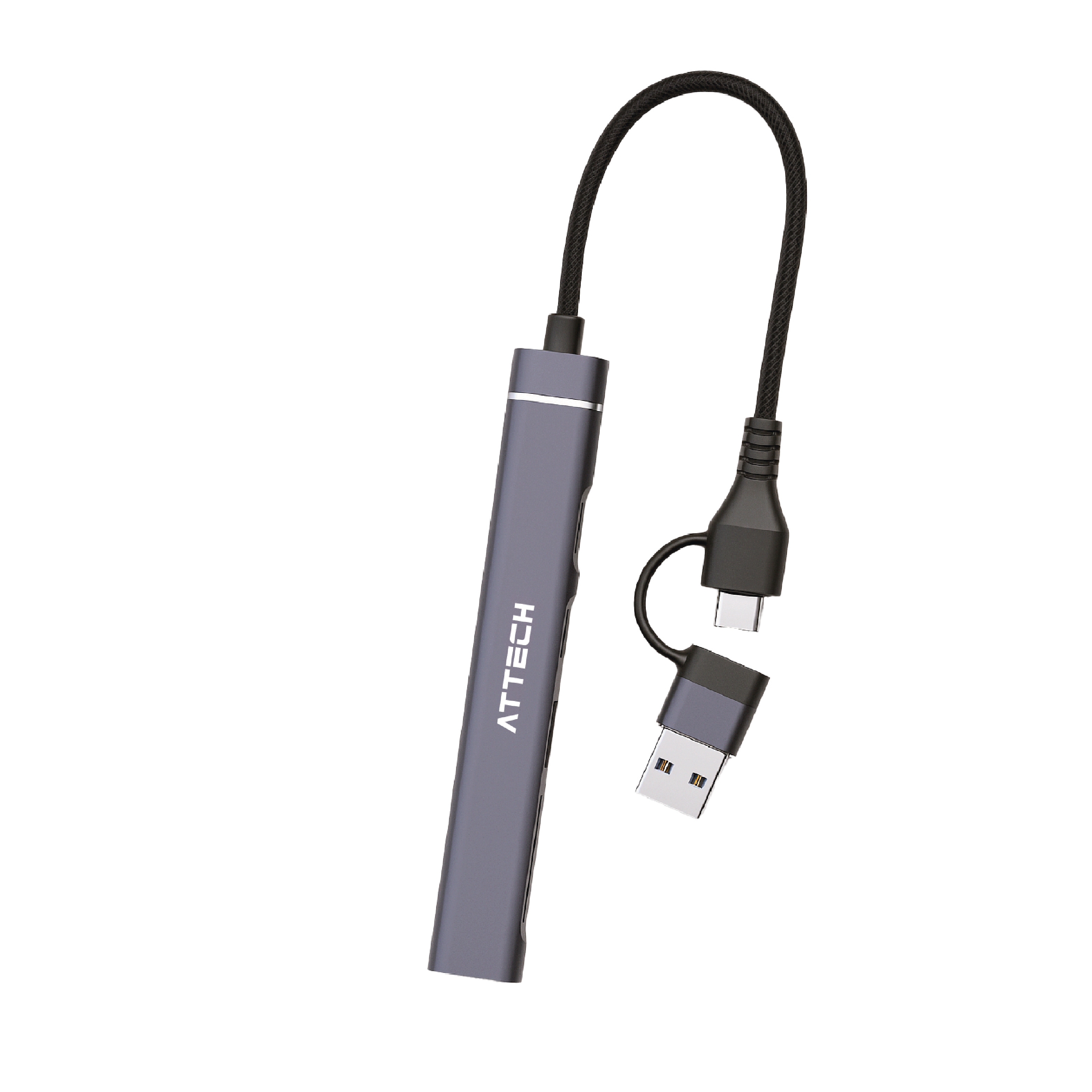 HUB Multipuertos Attech AT025 - 5 en 1 USB, USB-C, MICRO SD, SD ...
