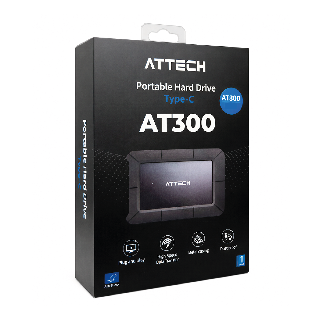 Disco portable mecánico ATTECH AT300  1TB